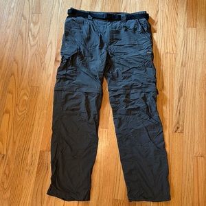 Columbia Men’s Zip-Off Hiking Pants/Shorts. Size 36x32. Dark Grey.